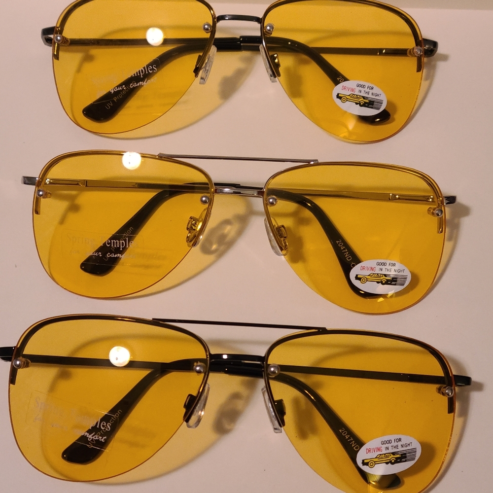 Yellow Driving Lens Aviator Sunglasses